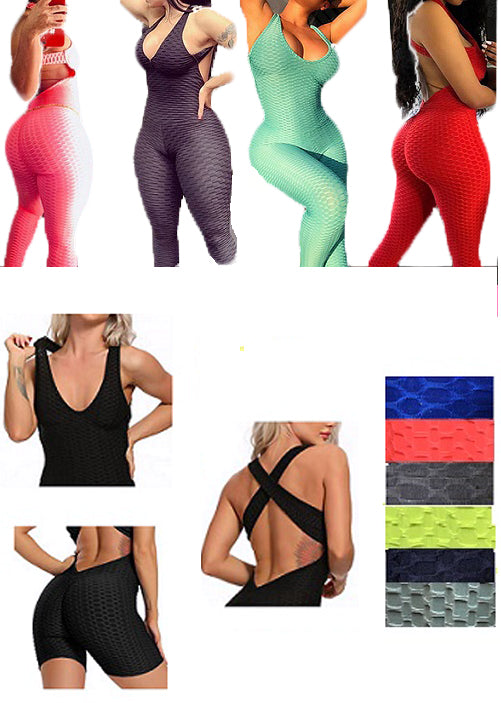 Women's Jacquard Anti-Cellulite Yoga Jumpsuits