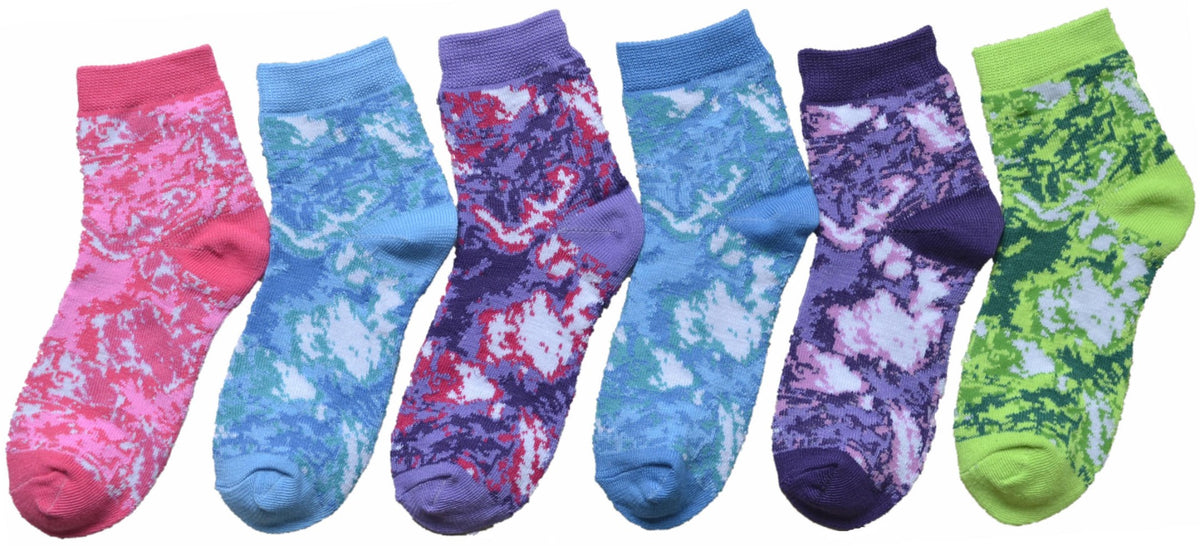 Boy's & Girl's Novelty Crew Socks - Tie Dye - Size 4-6