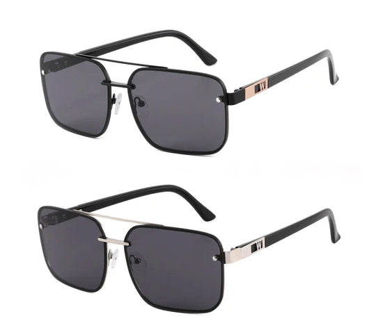 Men & Women's Square Frame Sunglasses w/ UV Protection - Black Frames