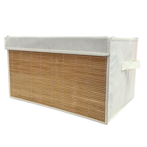 Foldable Bamboo Storage Box with Handles and Lid