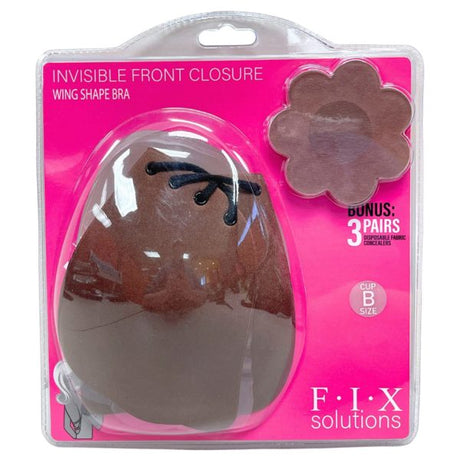Wing Shaped Bra and Pasty Combo Pack in Coffee Color in Assorted Cup Sizes