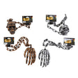 Chain W/hand Or Skull Dangle 19-21.5in Silver/bronze Colors Pirate/barbell