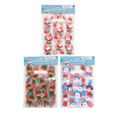 Loot Bag Zipper 10ct Christmas 3ast Prints To/from Xmas/hdr 6.37 X 9.25in