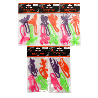 Sticky Stretchy Slapper 4pk/5asst Hlwn Party Favor/classroom Prize 4clr Per Pk/pbh