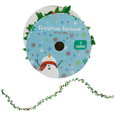 Garland Christmas Holly Berry 9ft/ 2.74m