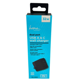 Home By Rite Aid Dual Port USB A&C Wall Charger