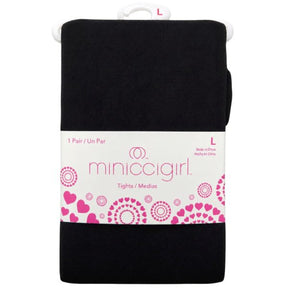 Miniccigirl Youth Footed Tights Solid Black in Size L