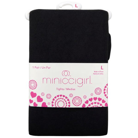 Miniccigirl Youth Footed Tights Solid Black in Size L
