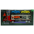 Transport Car Carrier Truck with Four Police Cars and Launch Ramp