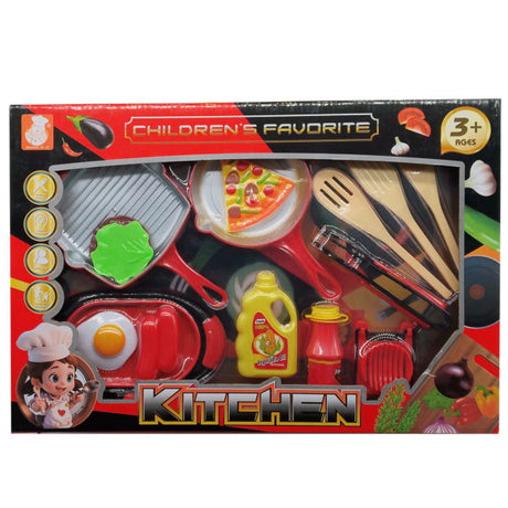 Kids Kitchen Toy Accesssories Pretend Cooking Playset