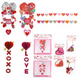 Hanging Decor Valentine 6asst Paper/foil Banner/ Honeycomb/mobile Hanging