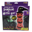 4' Inflatable Halloween Pumpkins with Witch Hat Indoor and Outdoor Decor
