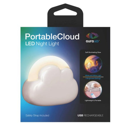 Tzumi Aura LED USB Rechargeable Portable Cloud LED Night Light