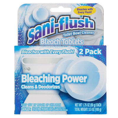 Toilet Bowl Cleaner 2ct Bleach Tablets Saniflush 2-6pc Pdq Counter Displays