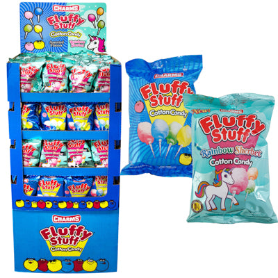 Fluffy Stuff Cotton Candy Mixed Rainbow Sherbet & Original Floor Display