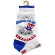 Happy Value Proud To Be Americat Quarter Crew Socks in Sizes 4-10