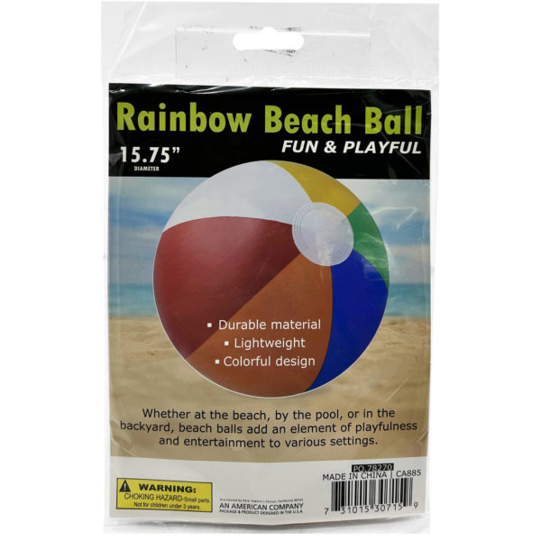 15.75" Colorful Rainbow Beach Ball