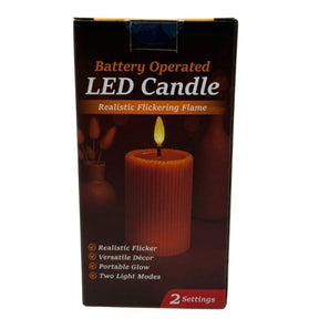 5.75" Tall Battery-Operated Realistic Brown Flickering LED Candle with 2 Settings