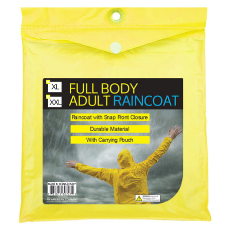 Lightweight Full Body Adult Raincoat with Carrying Bag Large