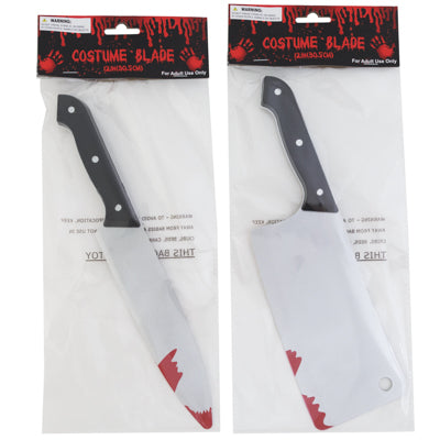 Costume Weapon Knife 2ast Bloody 12in Blade Cleaver/chef Halloween Pbh
