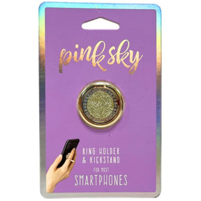 Pink Sky Circular Phone Ring Holder & Kickstand w/ Diamond Frame Design
