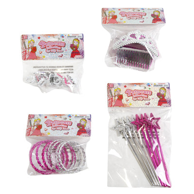 Party Favor Princess 4ast 8pc Ea Wand/bracelet/ring & 4pc Tiara Set