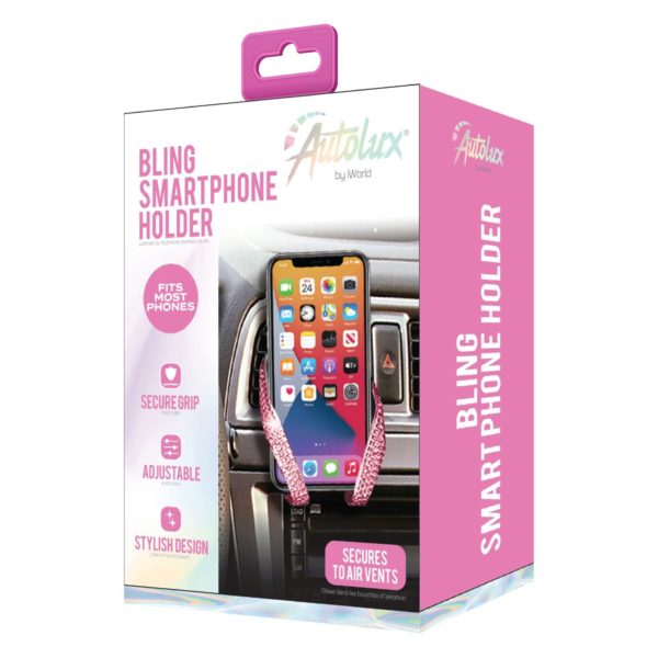 AutoLux Bling Cell Phone Holder Cradle Mount in Pink
