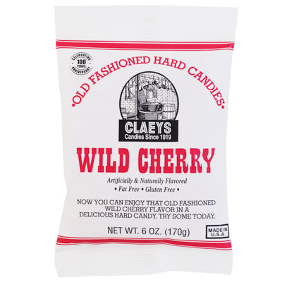 Claey's Old Fashioned Hard Candies Wild Cherry 6 Oz Peg Bag