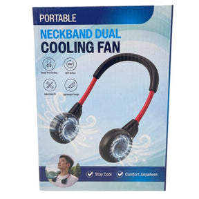 Portable Neckband Dual Fan Hands Free Adjustable Cooling Device