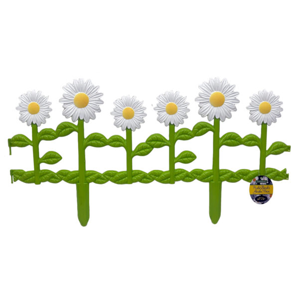 Decorative Daisy Flowers Picket Border Garden Fence