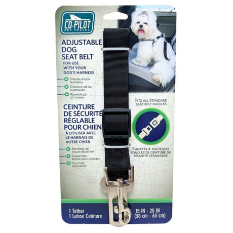 Co-Pilot Adjustable Dog Seat Belt 15" - 25"