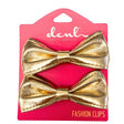 DCNL 2 Count Gold Bow Fashion Clips