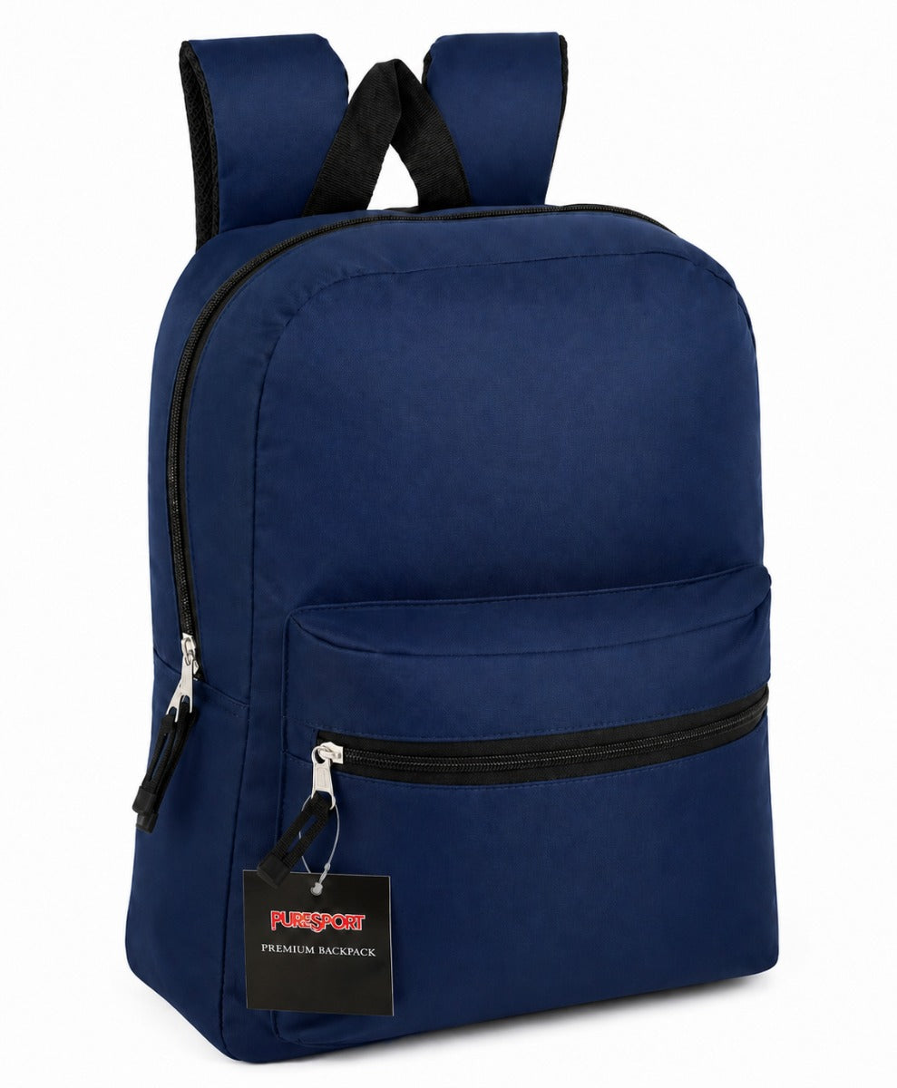 17" Classic Navy Backpacks - Blank/No Label