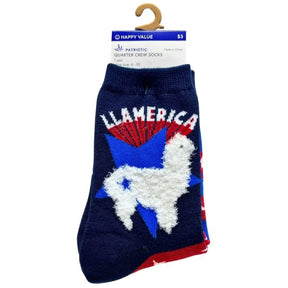 Happy Value Llamerica Quarter Crew Socks in Sizes 4-10