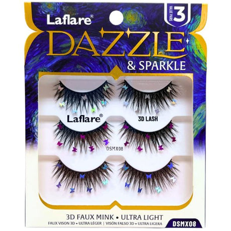 LaFlare Dazzle & Sparkle 3D Butterfly 3 Pack Lashes