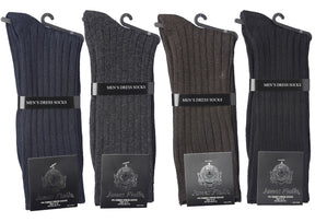 Men's Solid Ribbed Dress Socks - Size 10-13