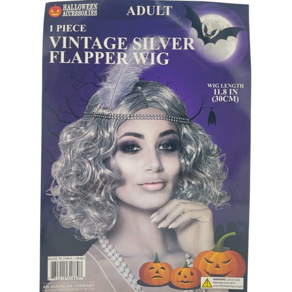Glamorous 1920s Vintage Silver Flapper Wig
