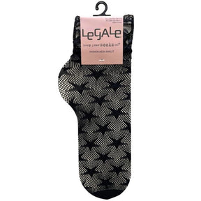 Legale 1 Pair Short Anklet Star Net Black Ladies Shoes Size 4-10