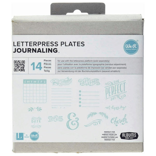 WE-R 14 Piece Journaling Themed Letterpress Plates