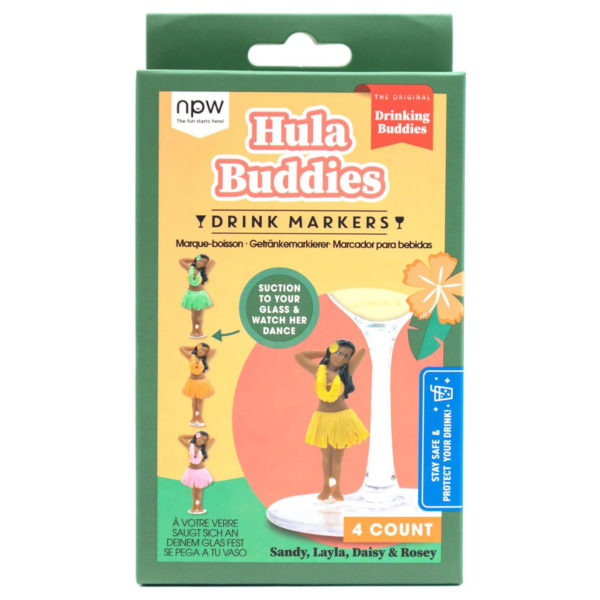 NPW 4 Pack Hula Buddies Suction Drink Markers