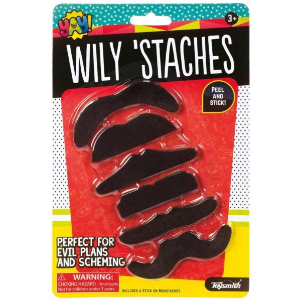 Toysmith Wily Staches 6 Piece Play Mustache Set