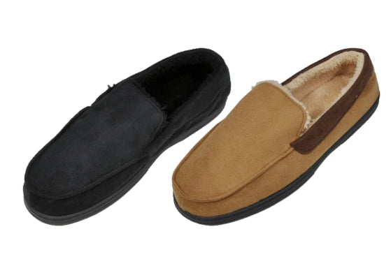 Men's Moccisan Bedroom Slippers w/ Soft Footbed - Assorted Colors
