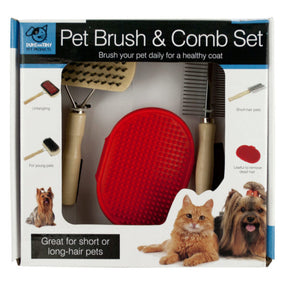 Pet Brush & Comb Grooming Set