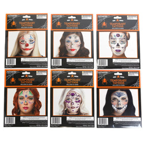 Face Art Metallic Temporary Tattoo W/ 30pc Gems 6 Asst 24pc Preloaded Mdsg Strip/ Pbslv
