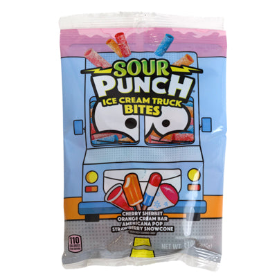 Sour Punch Ice Cream Truck Bites 3.7 Oz Peg Bag Incl 4 Flavors