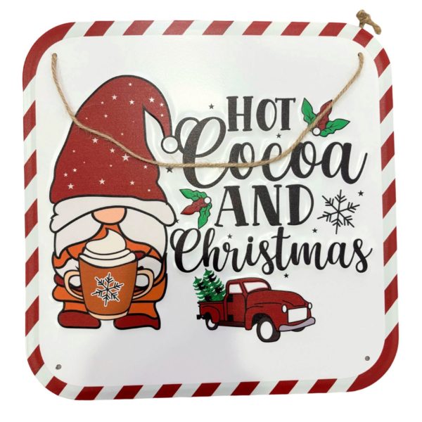 Hot Cocoa and Christmas Wall Sign Cozy Holiday Kitchen Home Decor