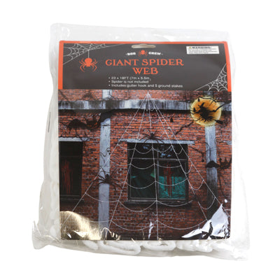 Spider Web White Jumbo Outdoor 23x18ft W/gutter Hook & 5 Stakes Pb/insert