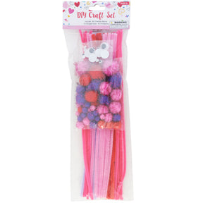 Craft Set Valentine 36 Chenille Stems/ 16 Googly Eyes/ 50 Pompoms Val Pbh