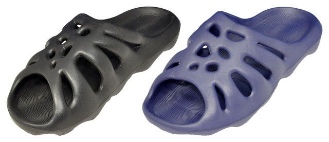 Men's Futuristic Embroidered Slide Sandals w/ Soft Footbed