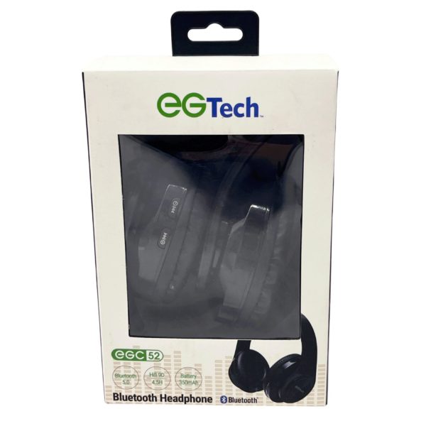 EG Tech Bluetooth Over the Head Wireless Headphones in Black